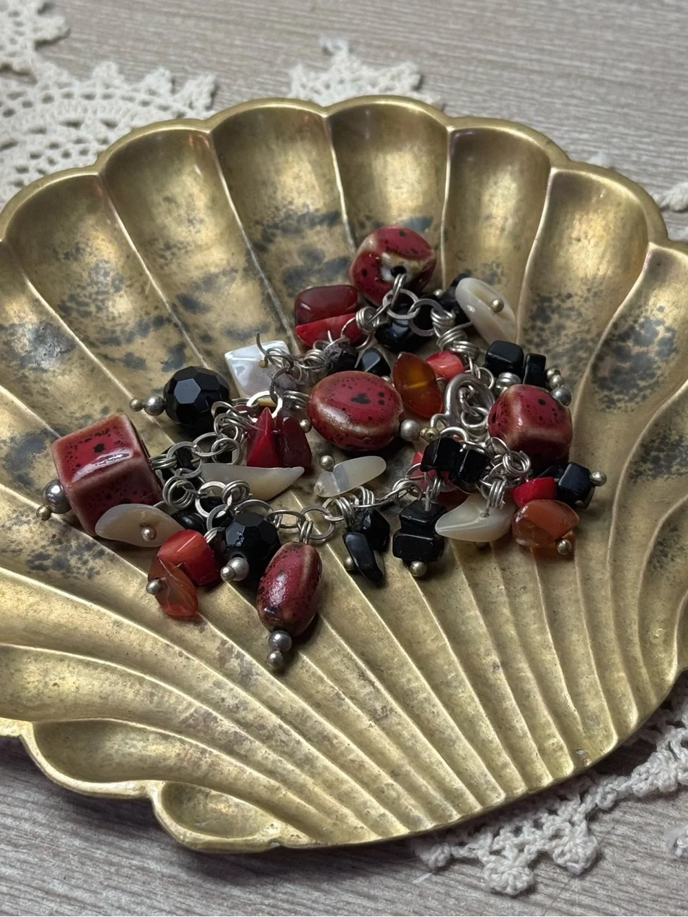 Vintage Brass Seashell Trinket Tray Soap Dish